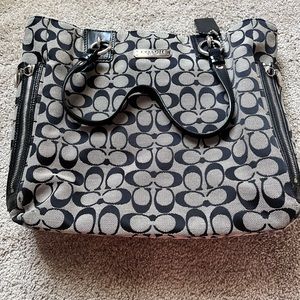 Grey and Black Coach purse